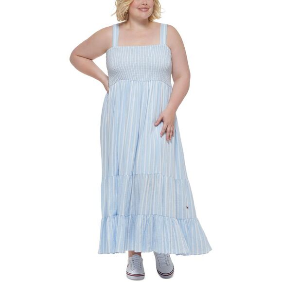 Tommy Hilfiger Plus Size Smocked Tank Dress - Picture 1 of 2